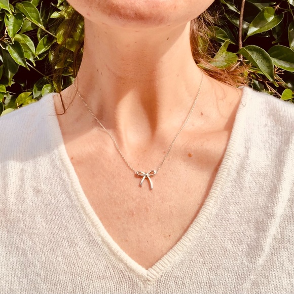 Tiffany bow pendant silver Clearance